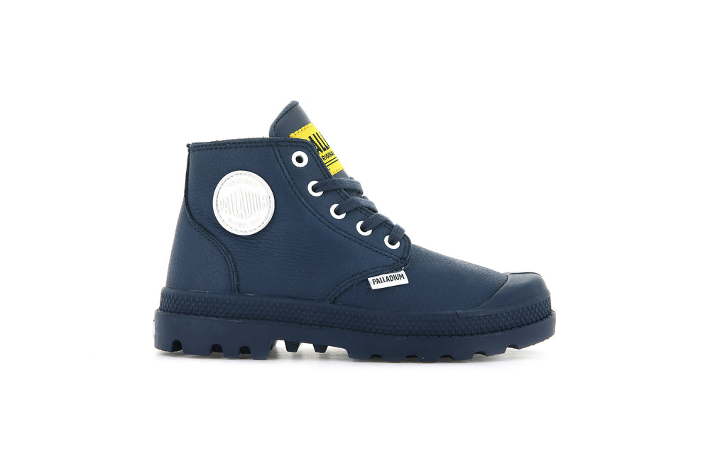 Botas Palladium PAMPA MID LTH ZIP Niños Indigo | Costa Rica-59240